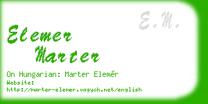 elemer marter business card
